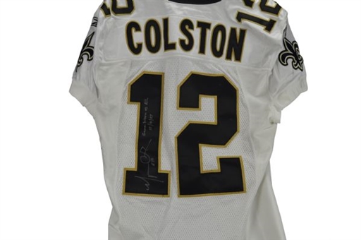 2007 Marques Colston Game Used and Signed Saints Jersey 12/10/07